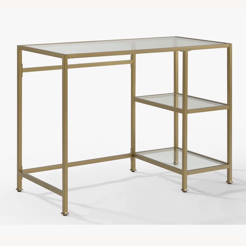 Used Wayfair Gold Glass Desk for sale on AptDeco