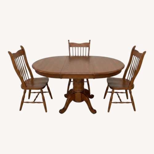 Used Dinging Table Wood With 4 Chairs for sale on AptDeco