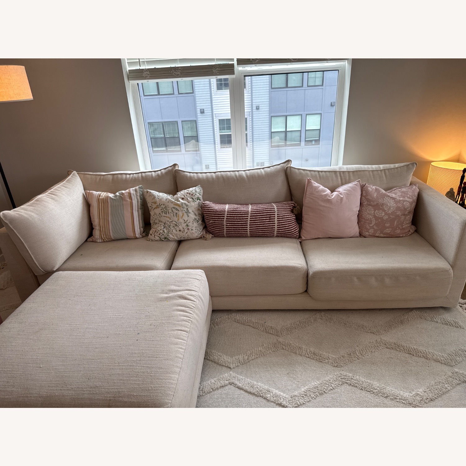West Elm Melbourne 3 Sectional Sofa with Ottoman - image-1