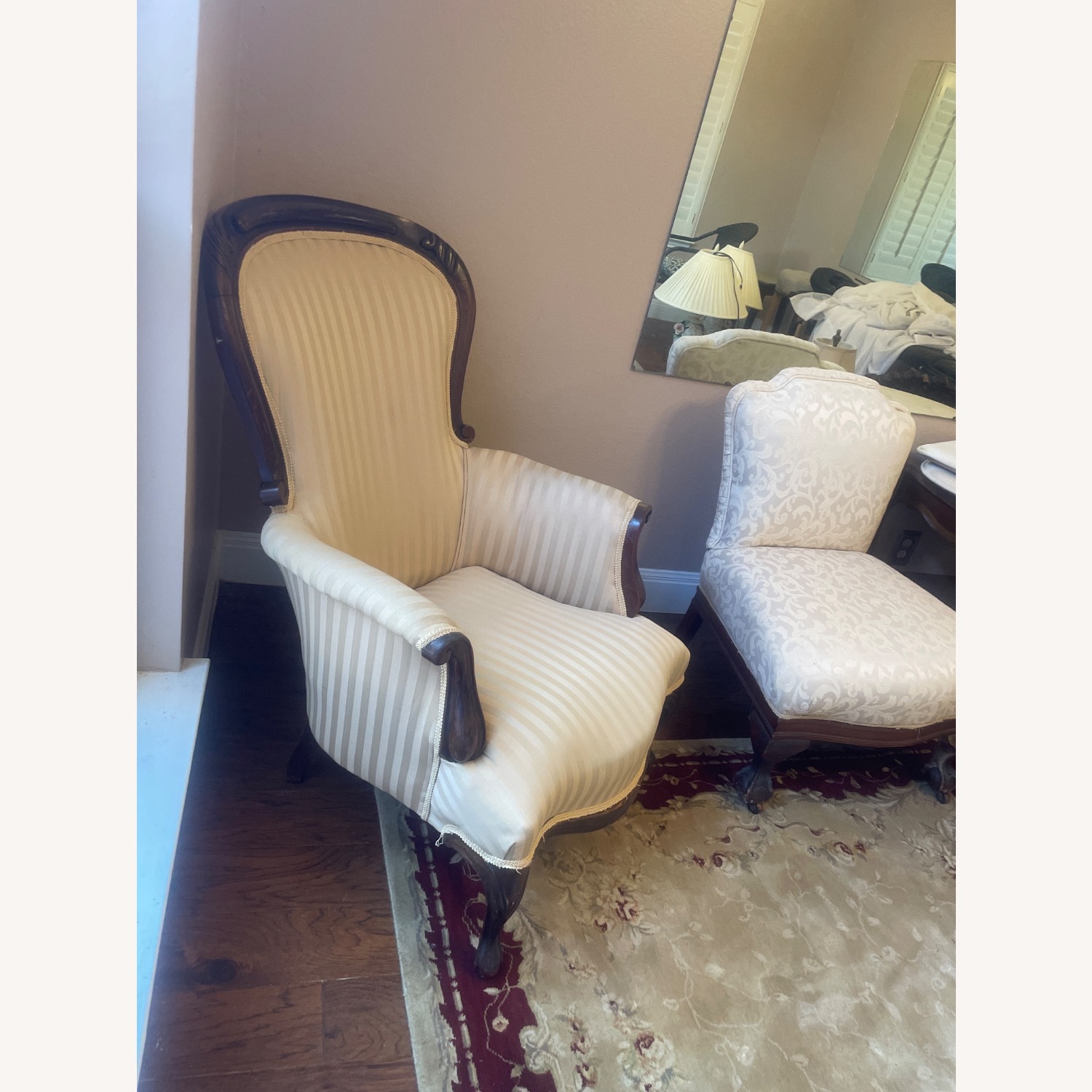 Vintage/Antique Finds Gold Fabric Armchair - image-3