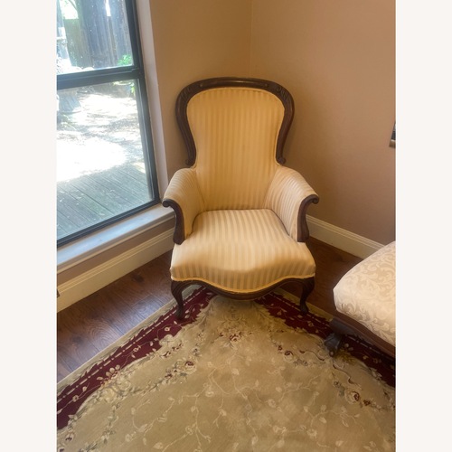Used Vintage/Antique Finds Gold Fabric Armchair for sale on AptDeco