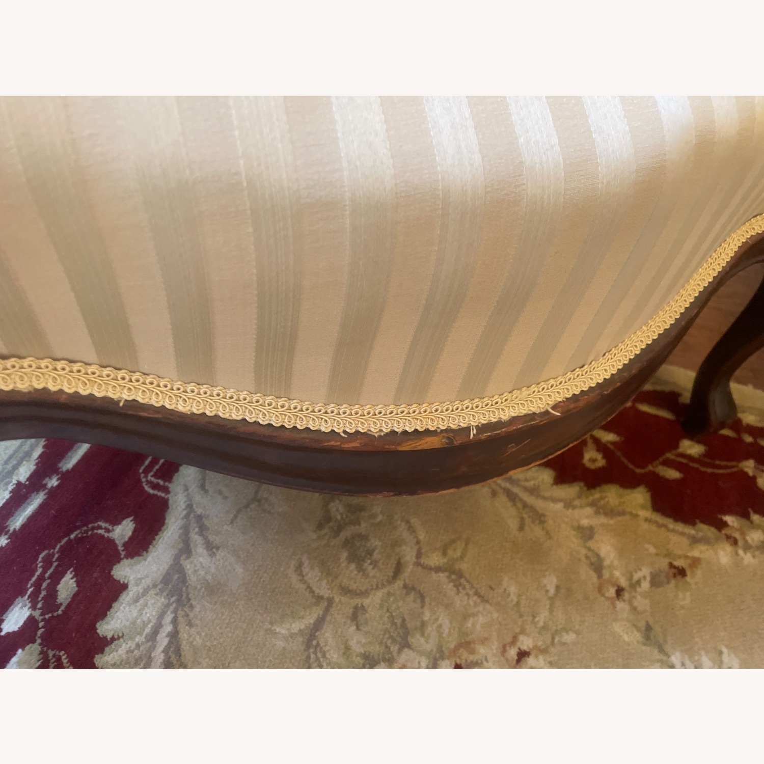 Vintage/Antique Finds Gold Fabric Armchair - image-4