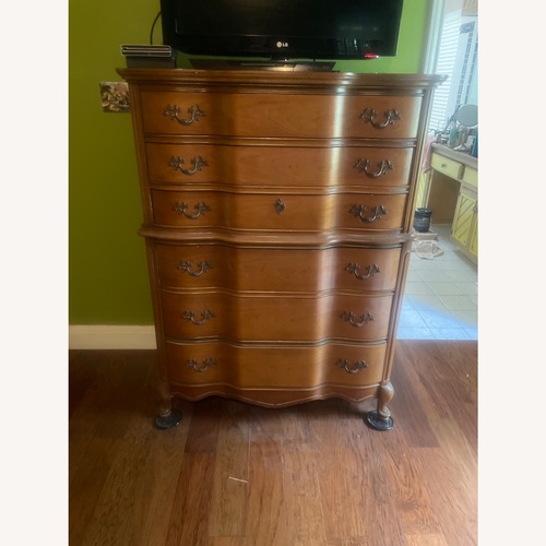 Used Vintage/Antique Finds Dark Brown Wood Dresser for sale on AptDeco