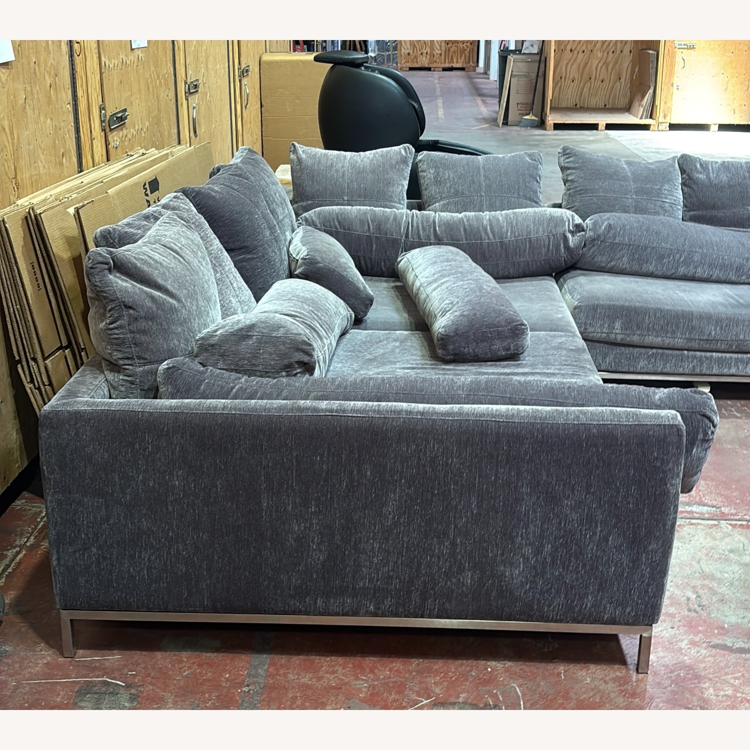 Z Gallerie Dark Gray Fabric 3+ Piece Sectional - image-2