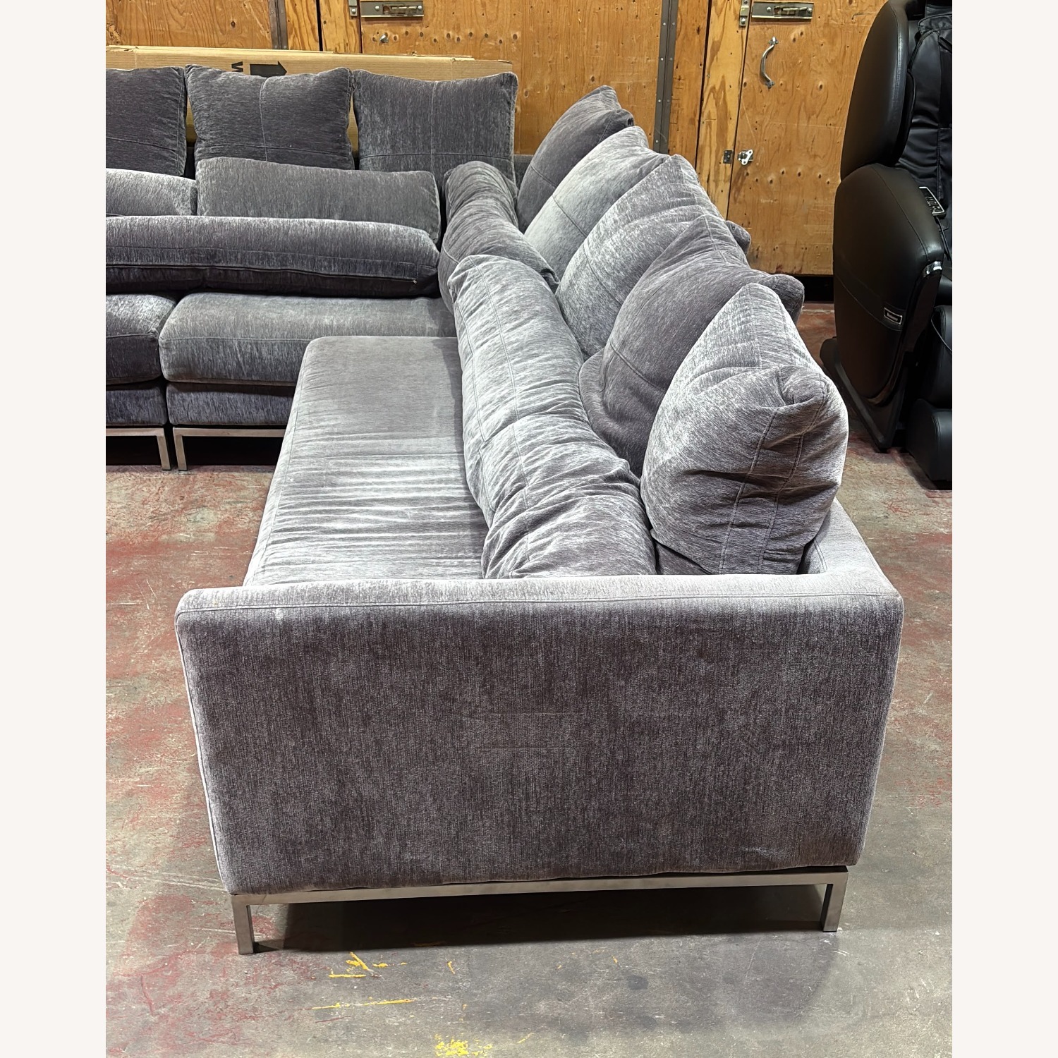 Z Gallerie Dark Gray Fabric 3+ Piece Sectional - image-3