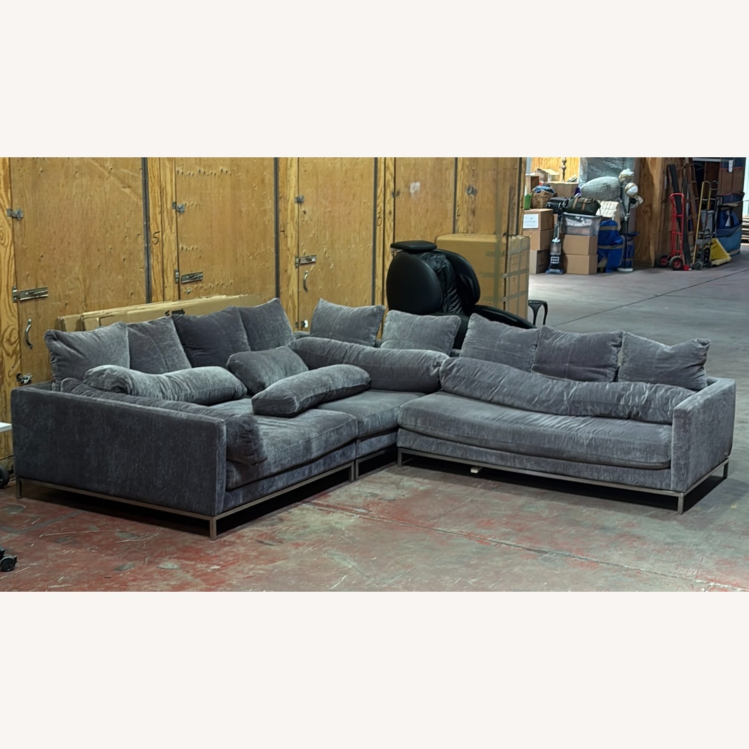 Z Gallerie Dark Gray Fabric 3+ Piece Sectional - image-1