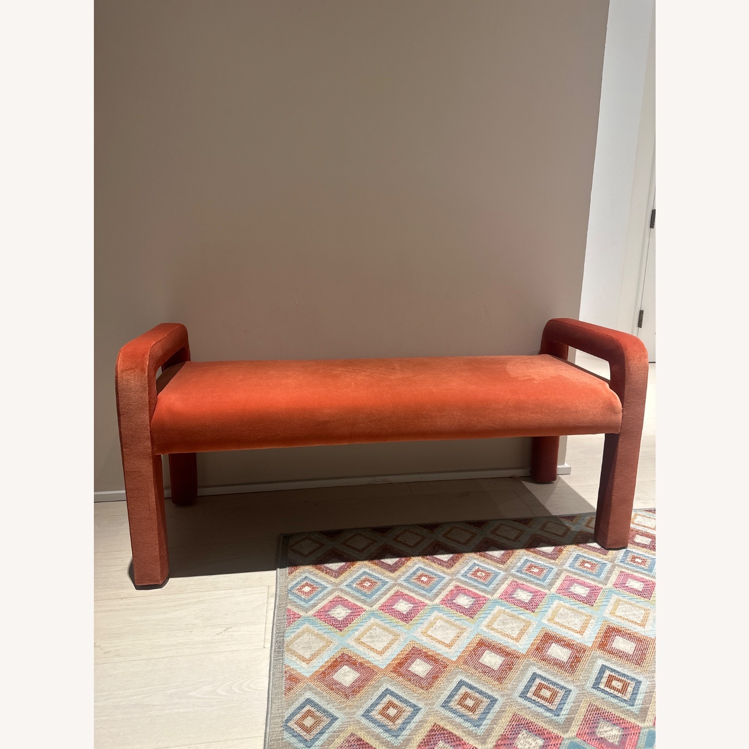 Interior Define Rowan Pink Velvet Bench - image-5
