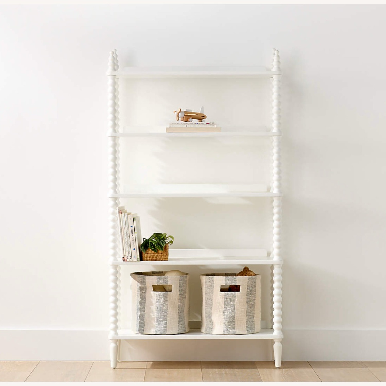 Jenny Lind 33" White Wood Spindle 5-Shelf Tall Kids Bookcase - image-1