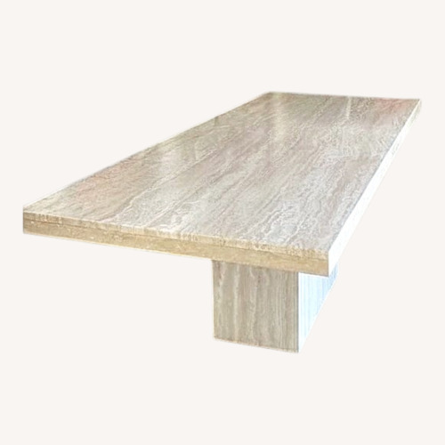 Used Italian 1980s Rectangular Travertine Dining Table for sale on AptDeco