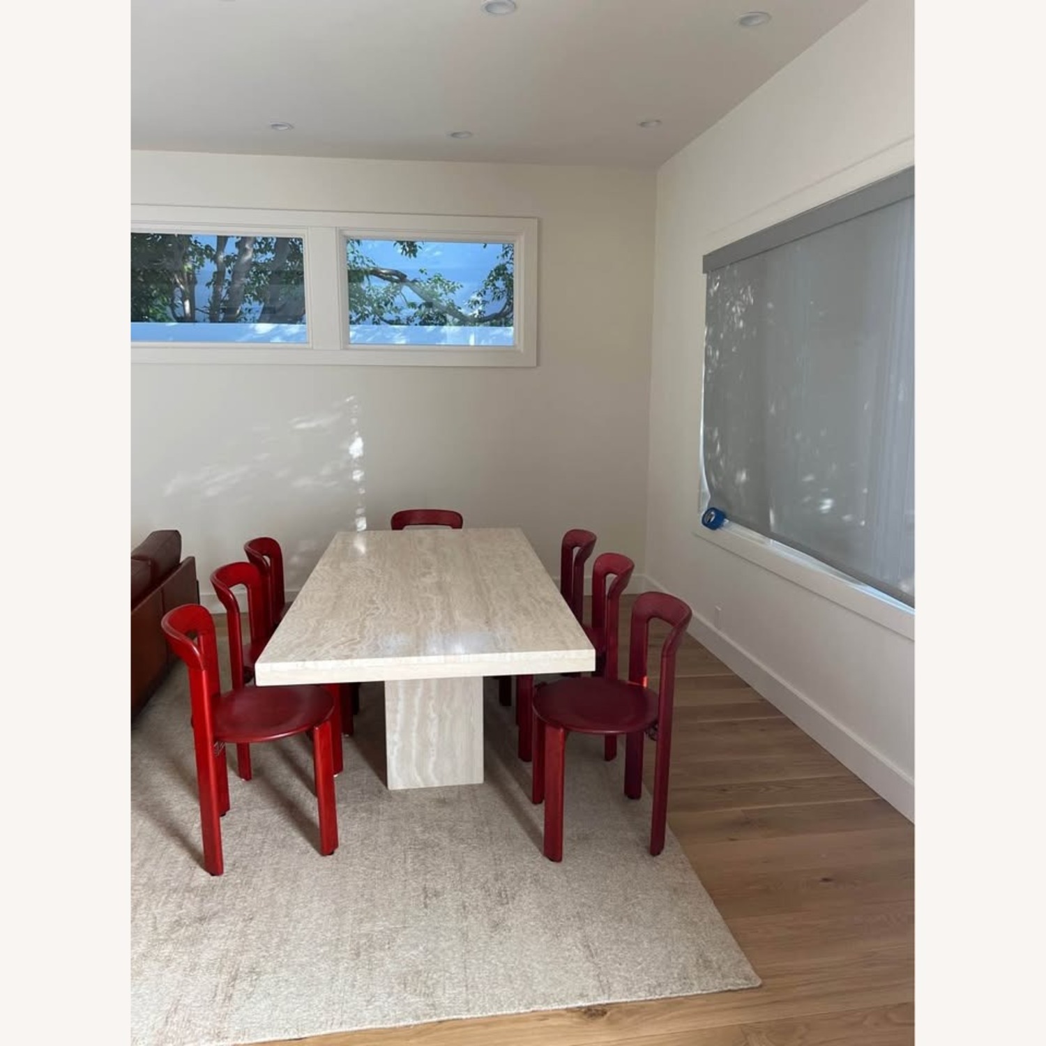 Italian 1980s Rectangular Travertine Dining Table - image-3