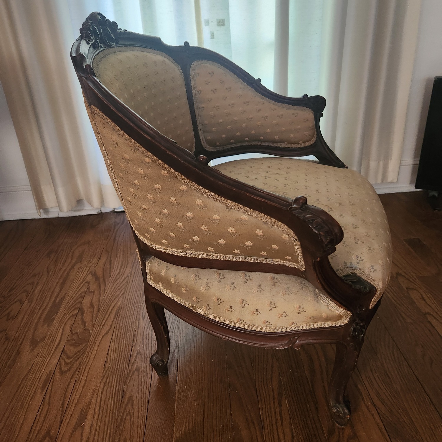 Vintage French Louis XV Bergere Arm Chair - image-1