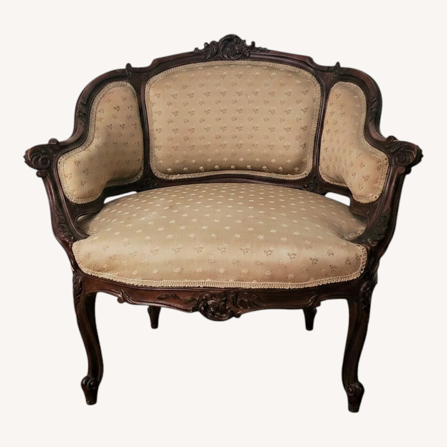Vintage French Louis XV Bergere Arm Chair - image-0