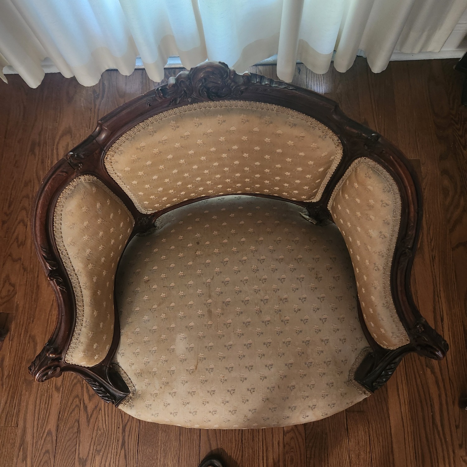 Vintage French Louis XV Bergere Arm Chair - image-4