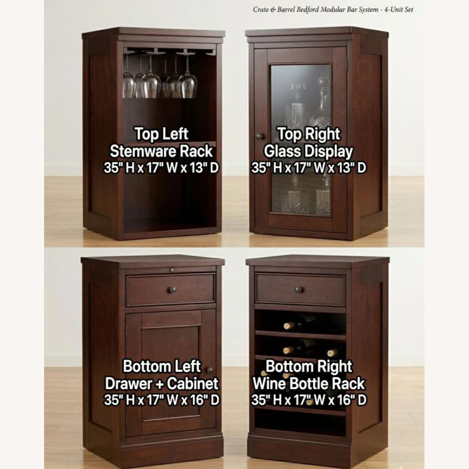 Crate & Barrel Bedford Bar Cabinet - image-4