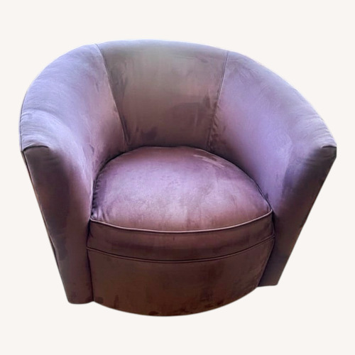 Used Luxury Purple Velvet Swivel Barrel Accent Chair for sale on AptDeco