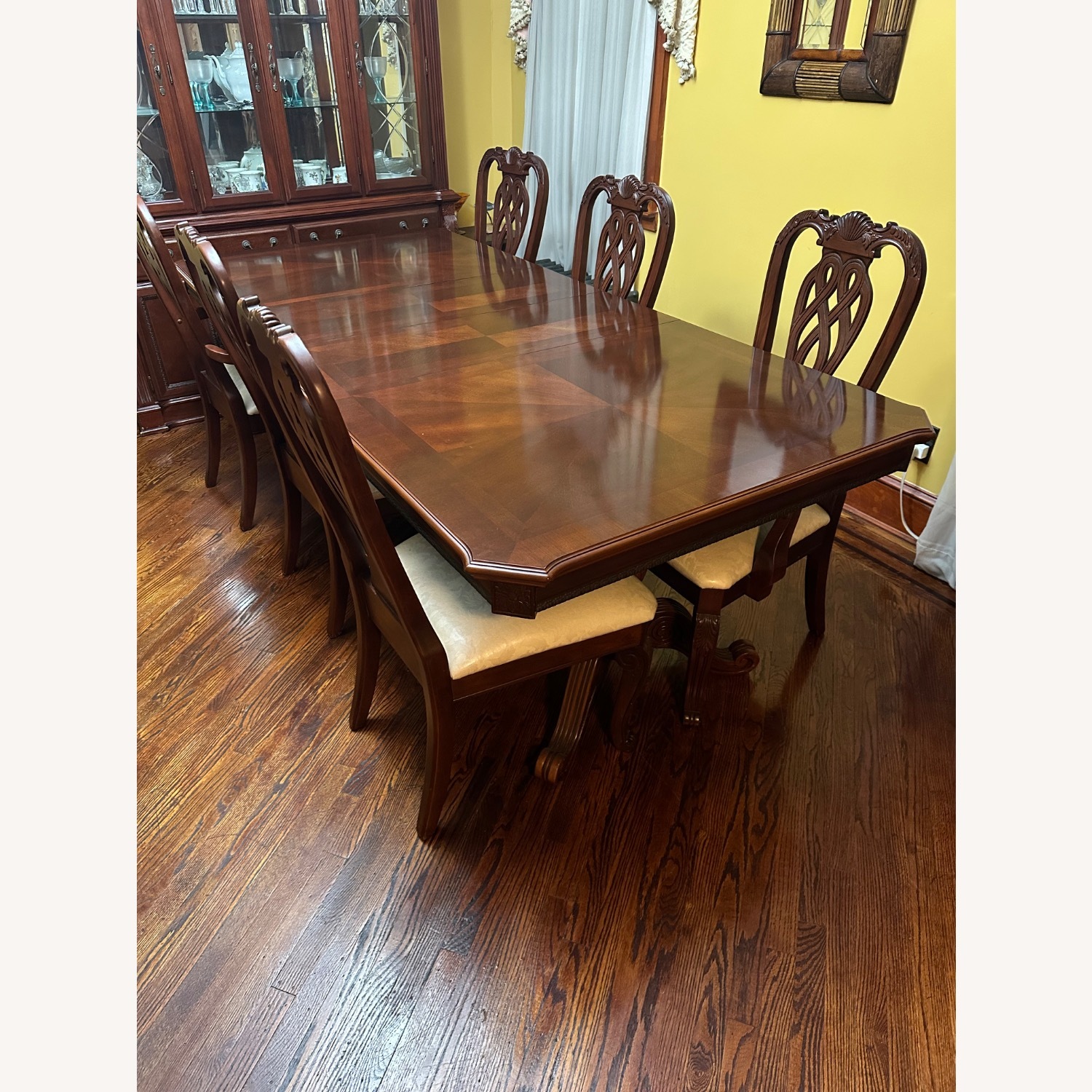 Dark Brown Wood Dining Table - image-2