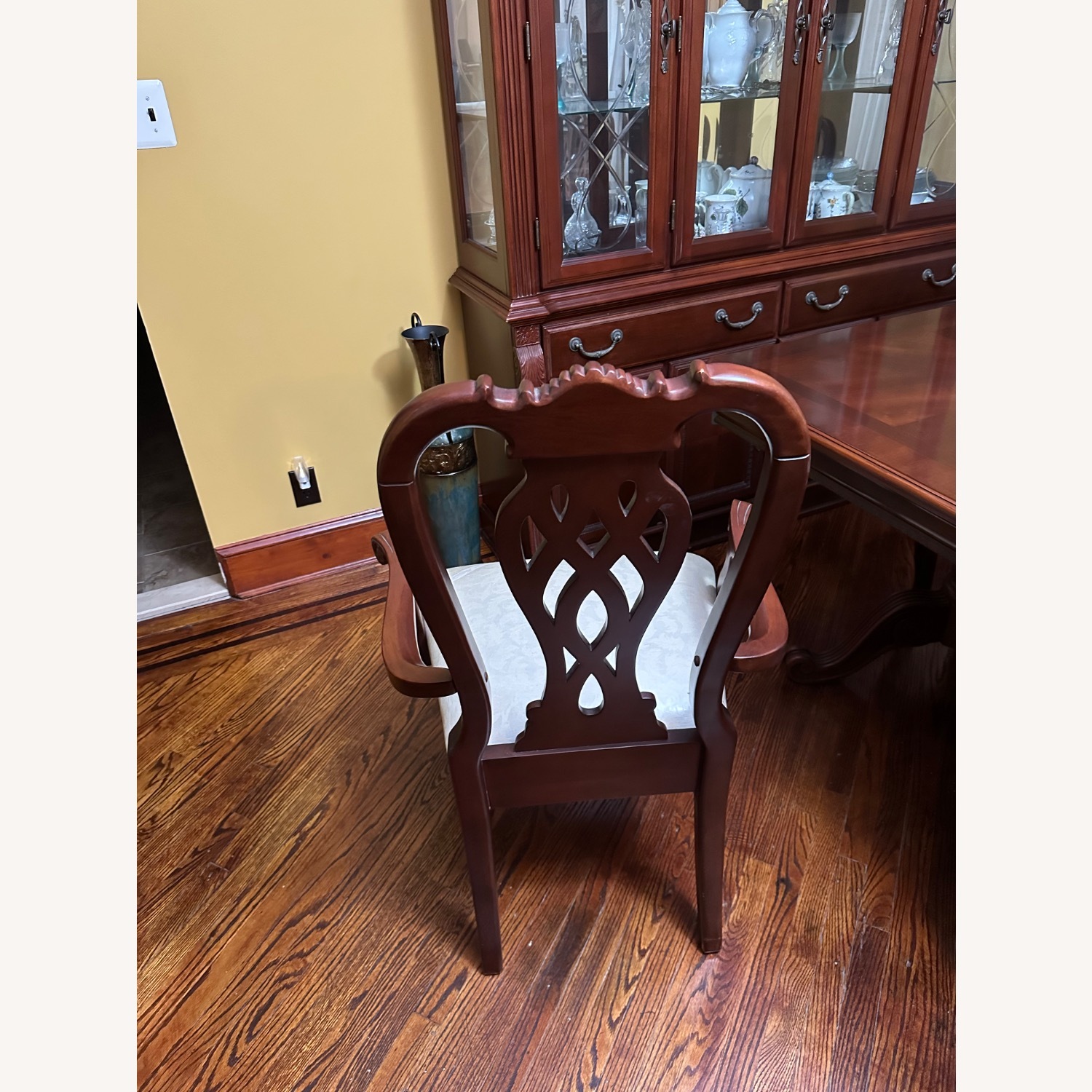 Dark Brown Wood Dining Table - image-5
