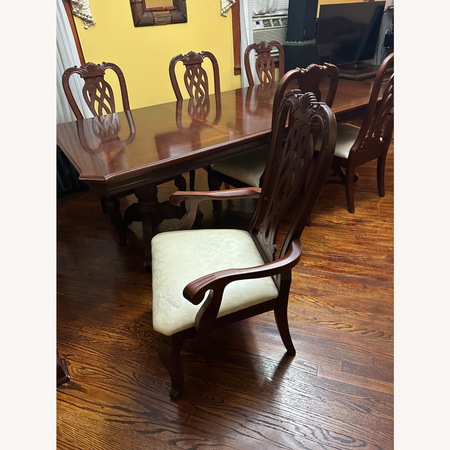 Dark Brown Wood Dining Table - image-4