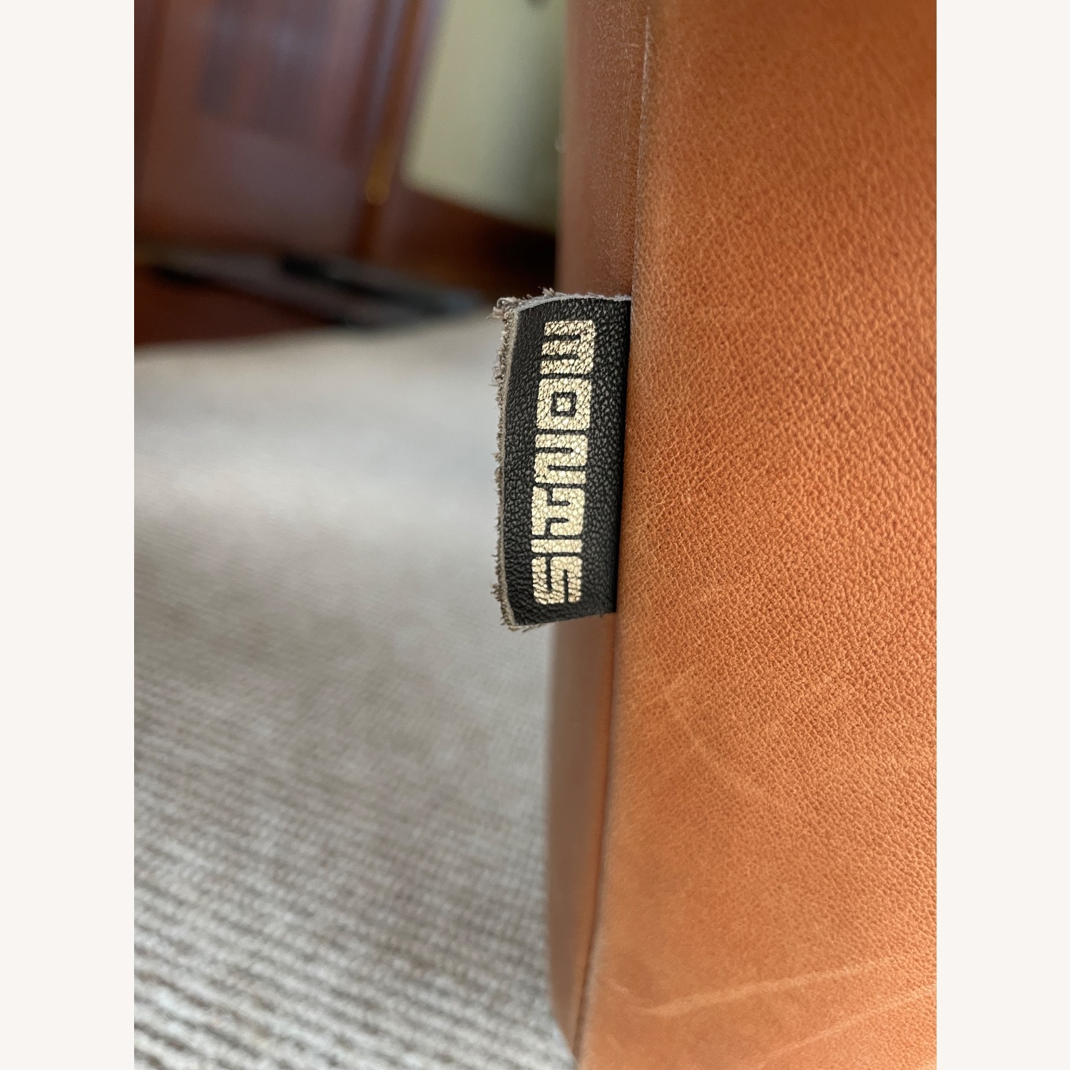 Vintage/Antique Orange Leather 2 Seater Sofa - image-5
