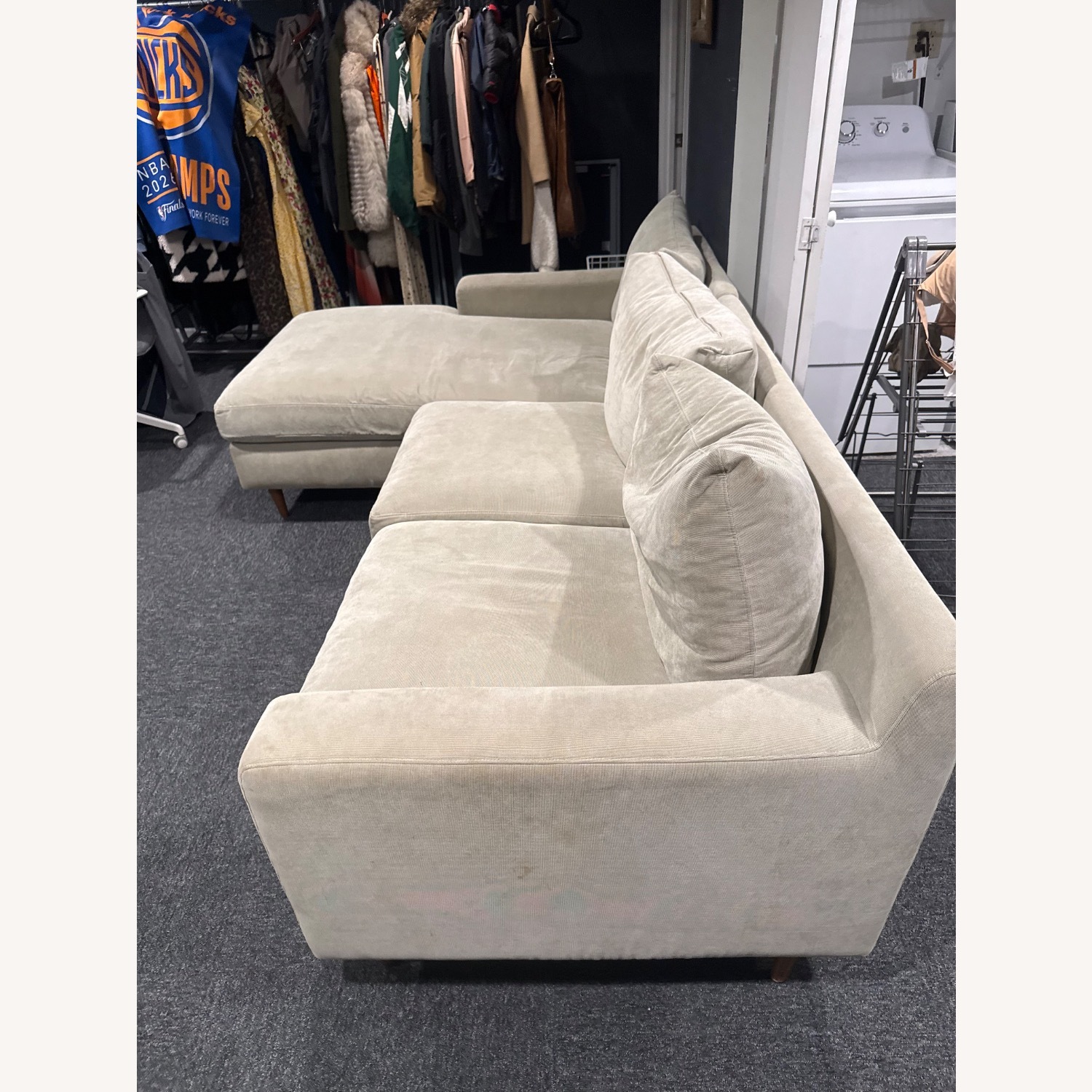 Interior Define Sloan Natural Fabric 3+ Piece Sectional - image-2