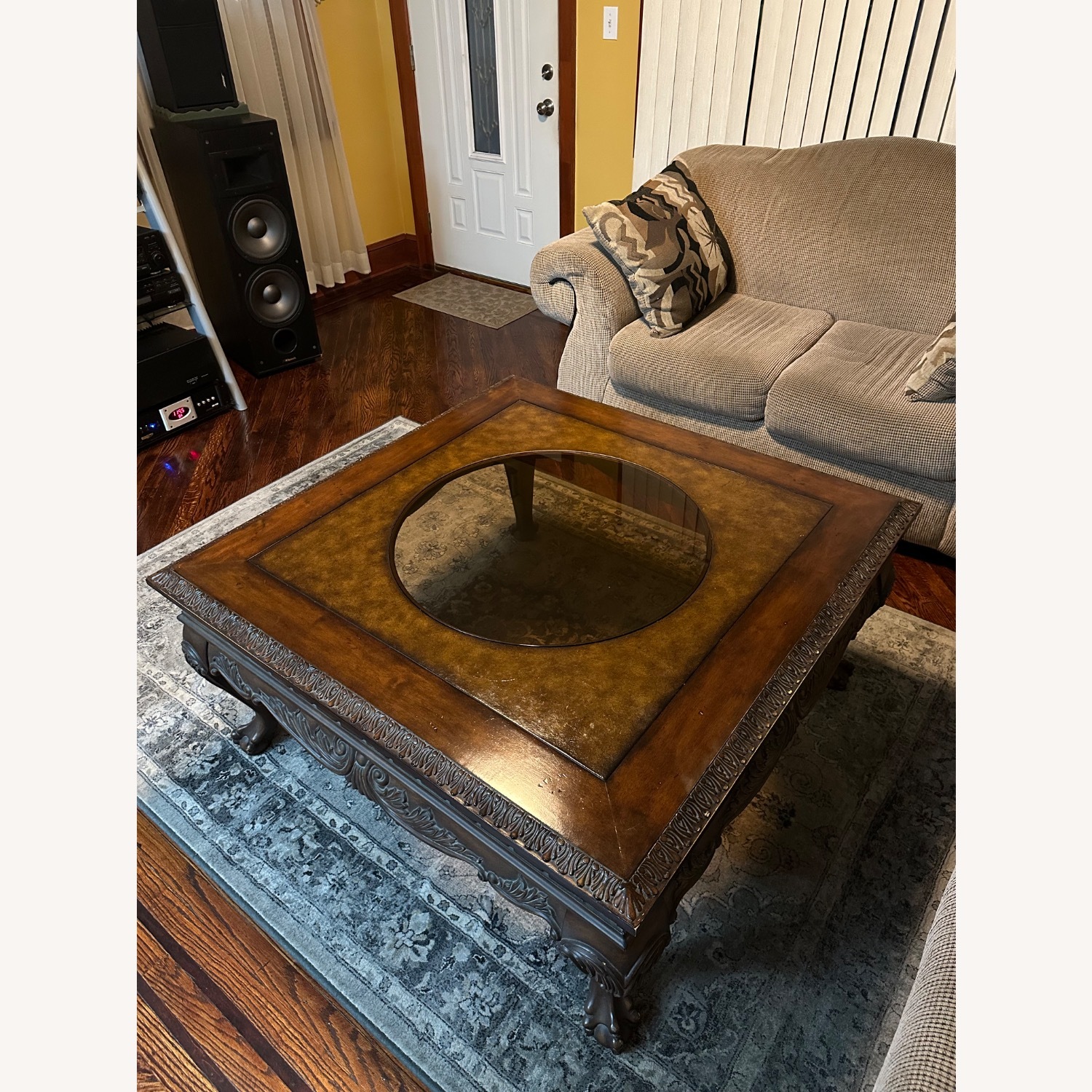 Dark Brown Wood Coffee Table - image-5