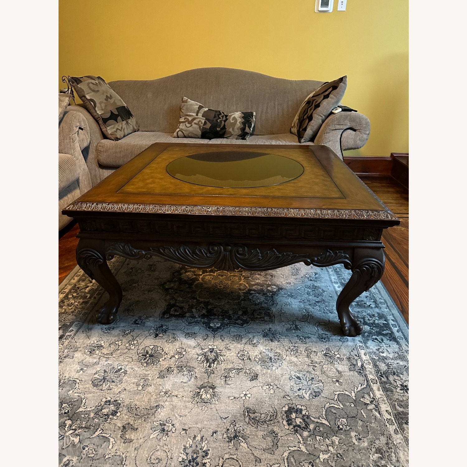 Dark Brown Wood Coffee Table - image-2