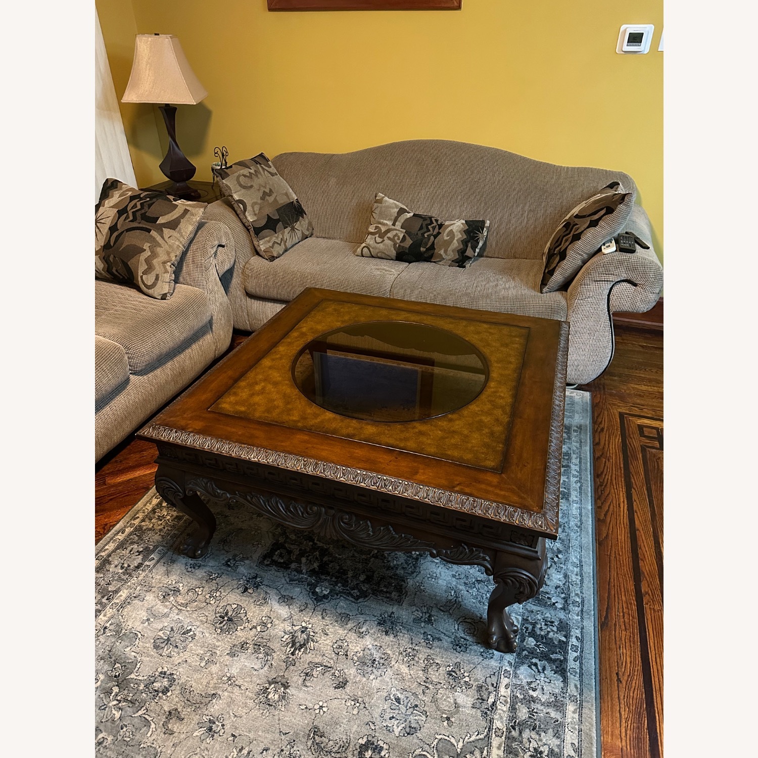Dark Brown Wood Coffee Table - image-3