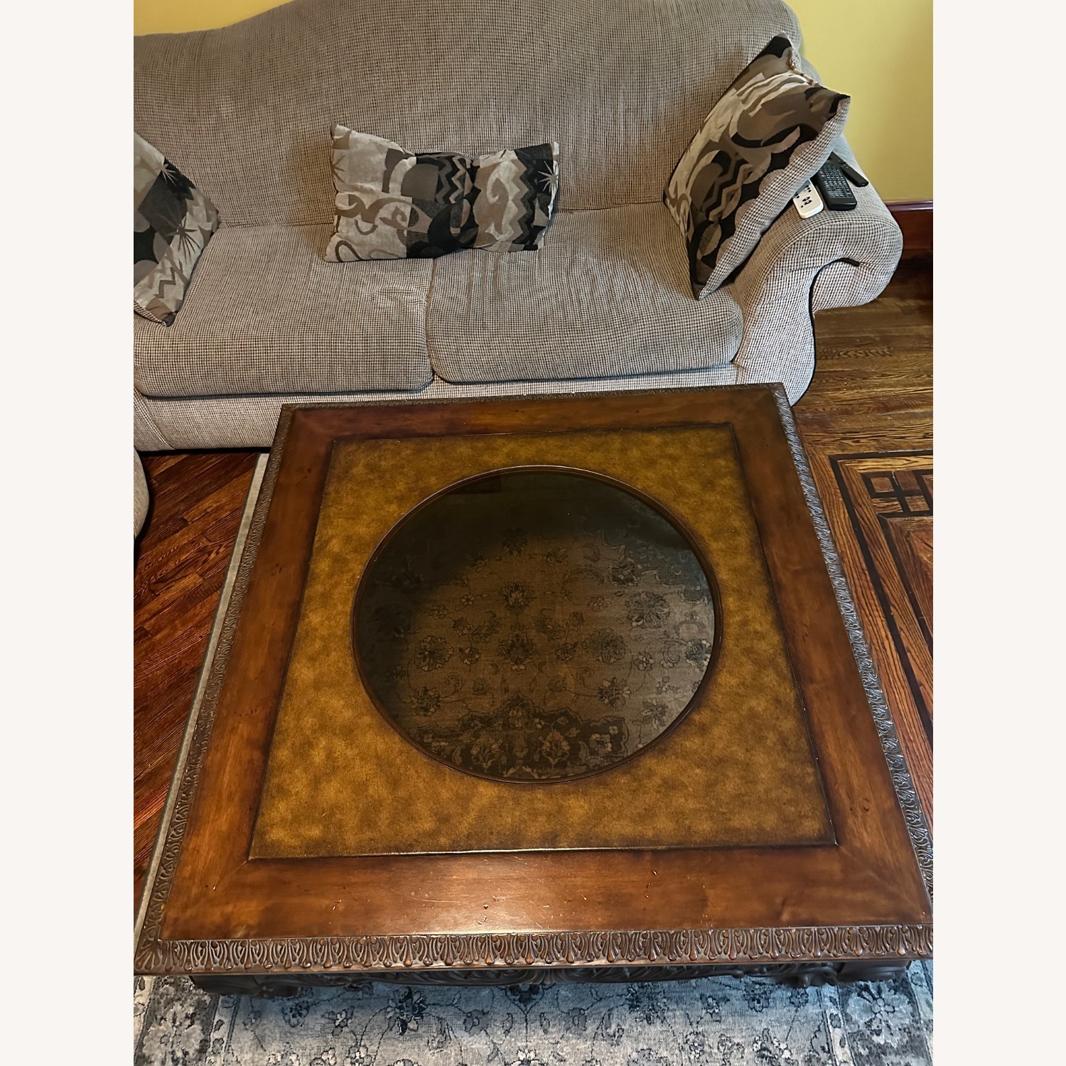 Dark Brown Wood Coffee Table - image-1