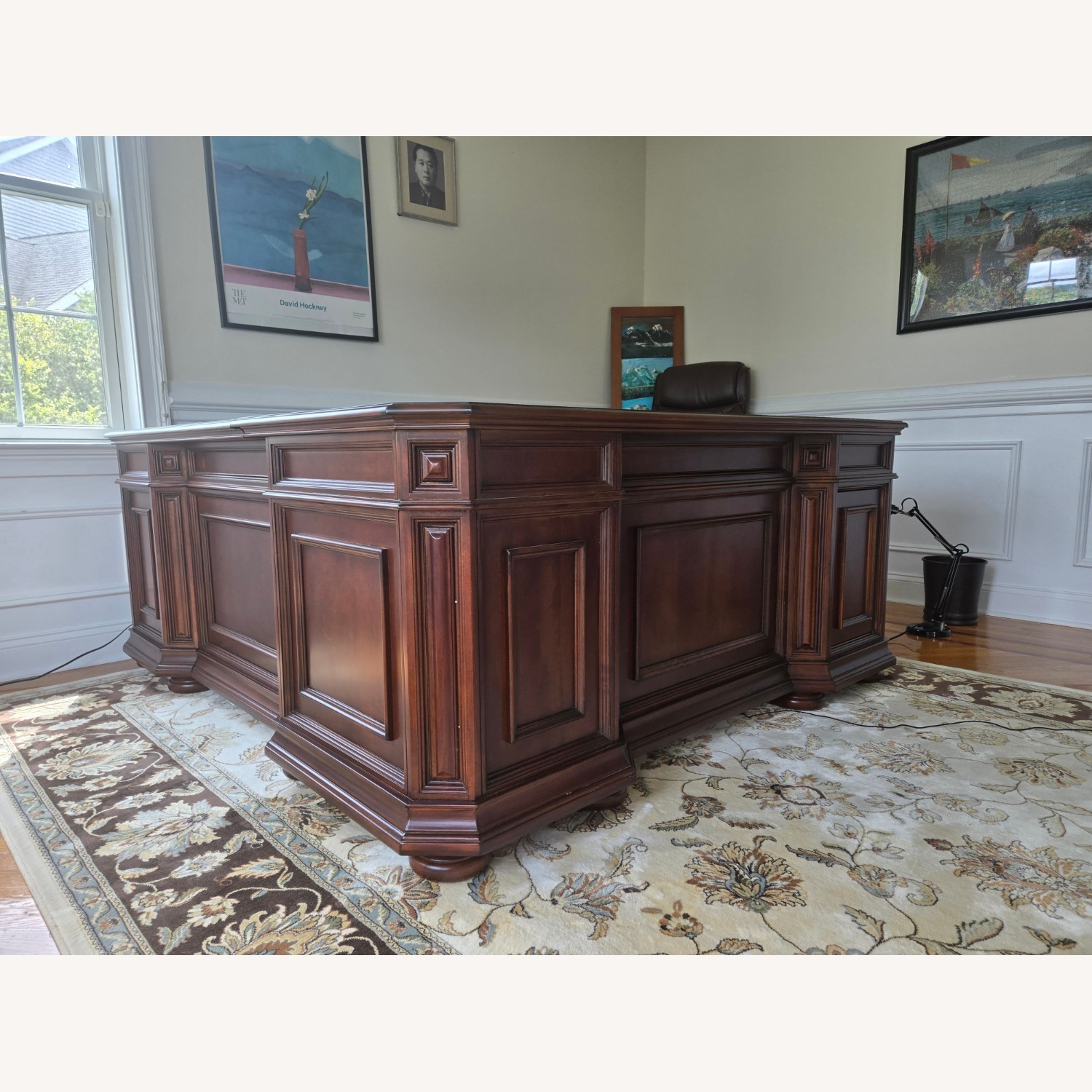 Dark Brown Wood Desk - image-2