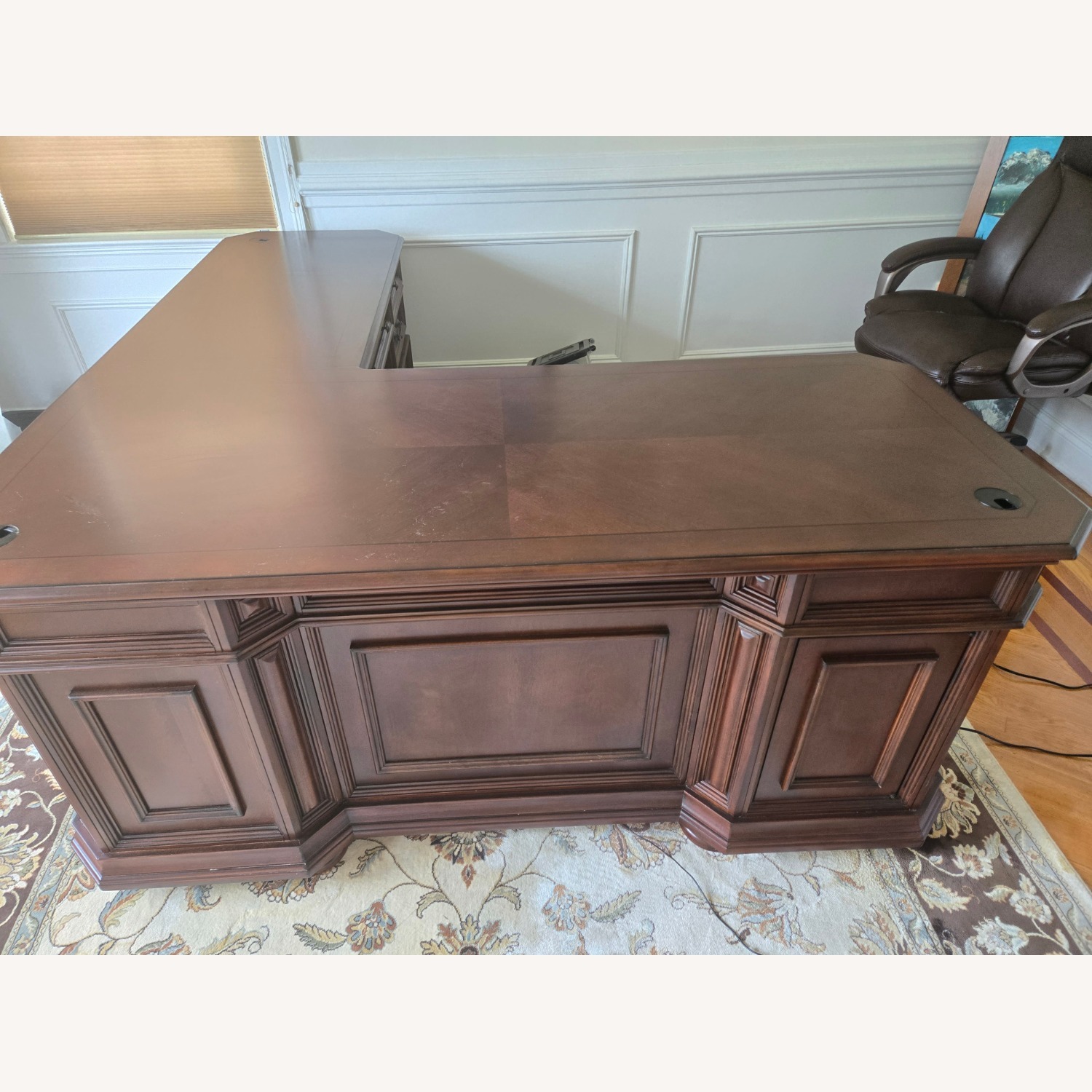 Dark Brown Wood Desk - image-4