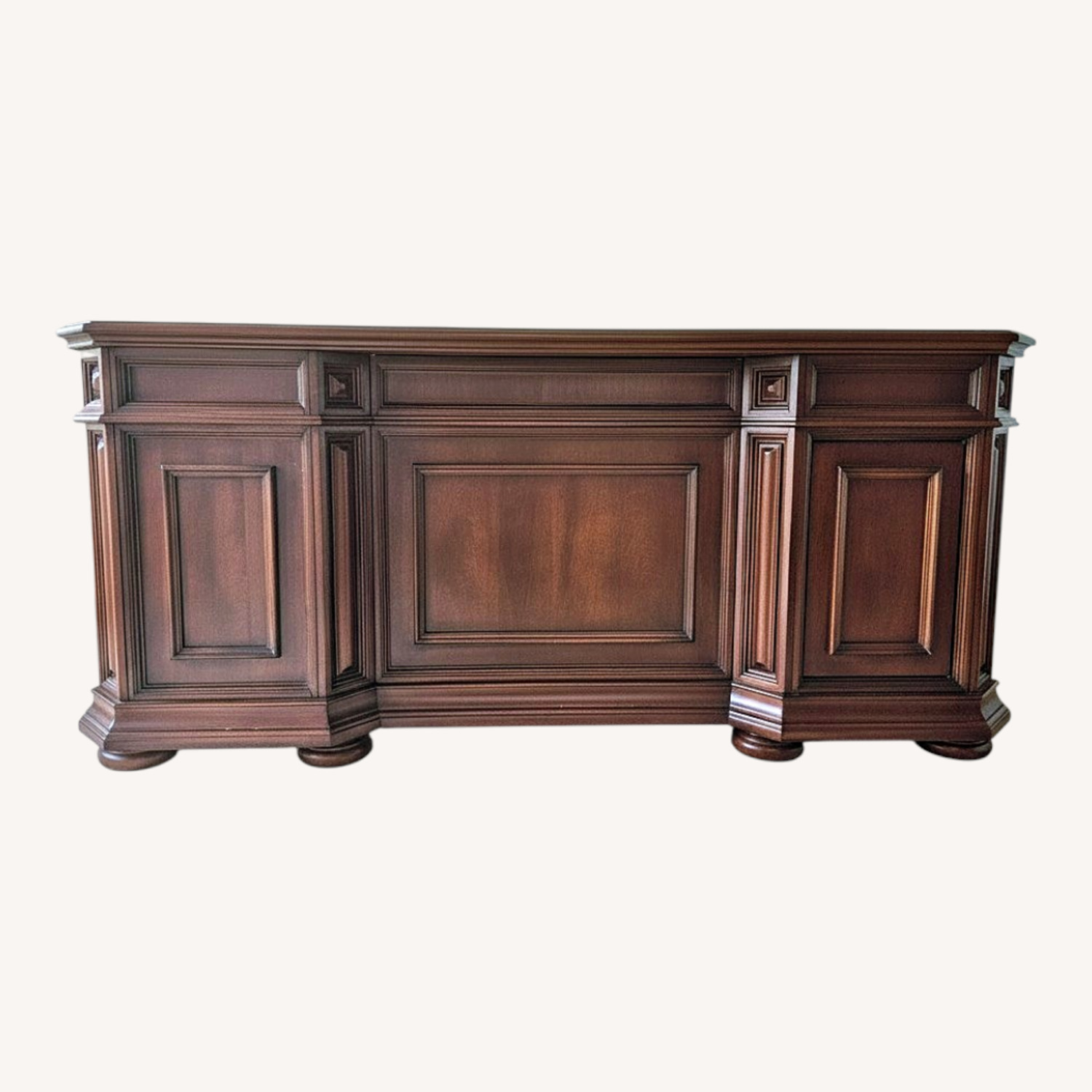 Dark Brown Wood Desk - image-0
