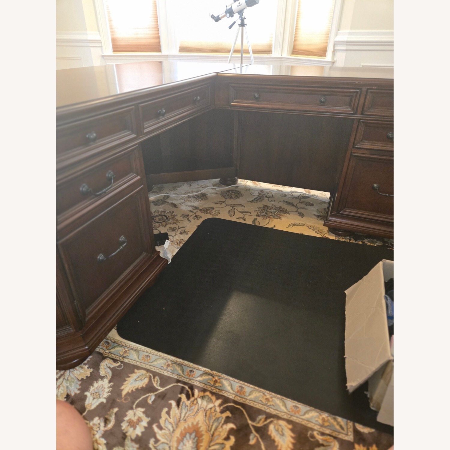 Dark Brown Wood Desk - image-3