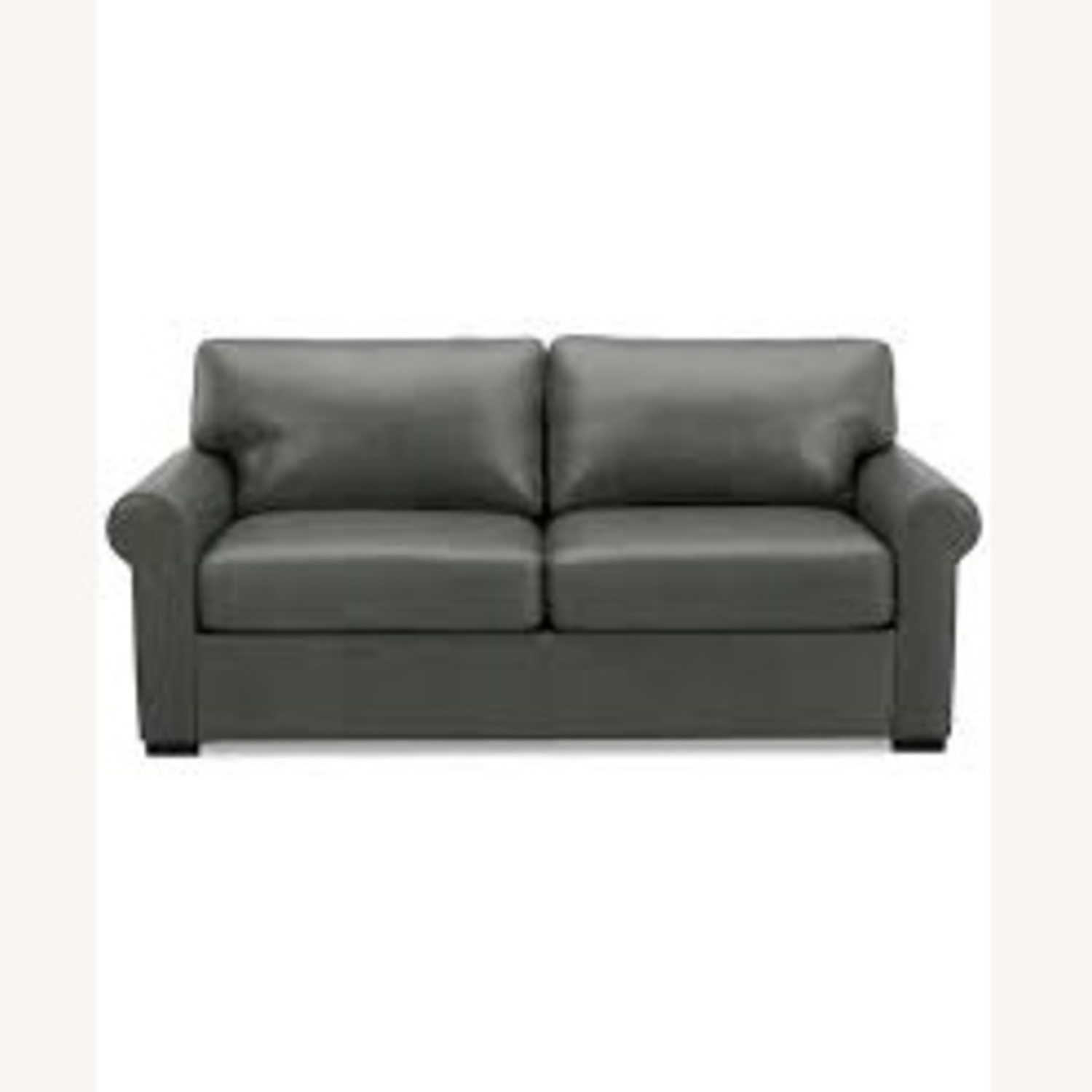 Dark Gray Leather Loveseat - image-6