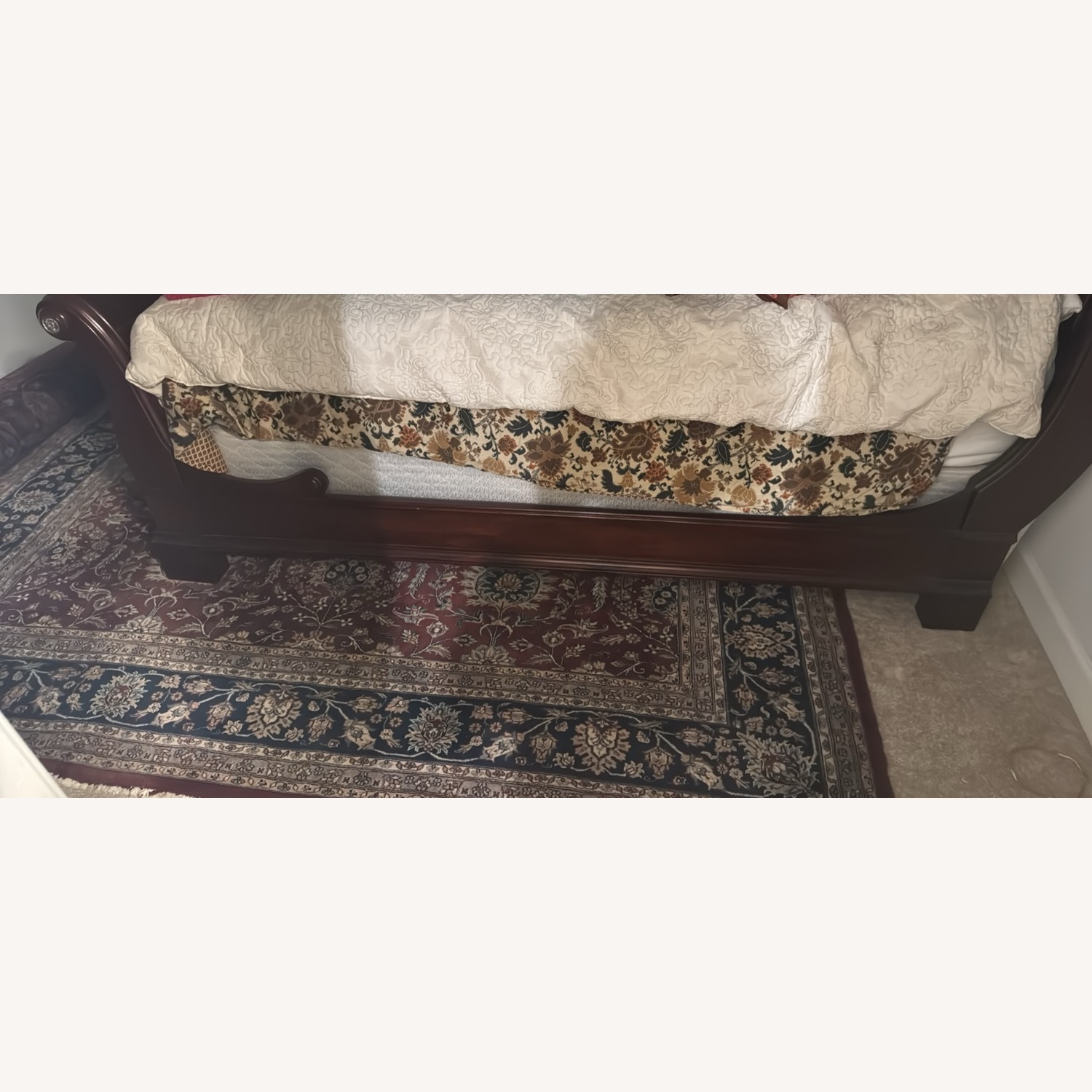 Dark Brown Wood King Bed - image-3