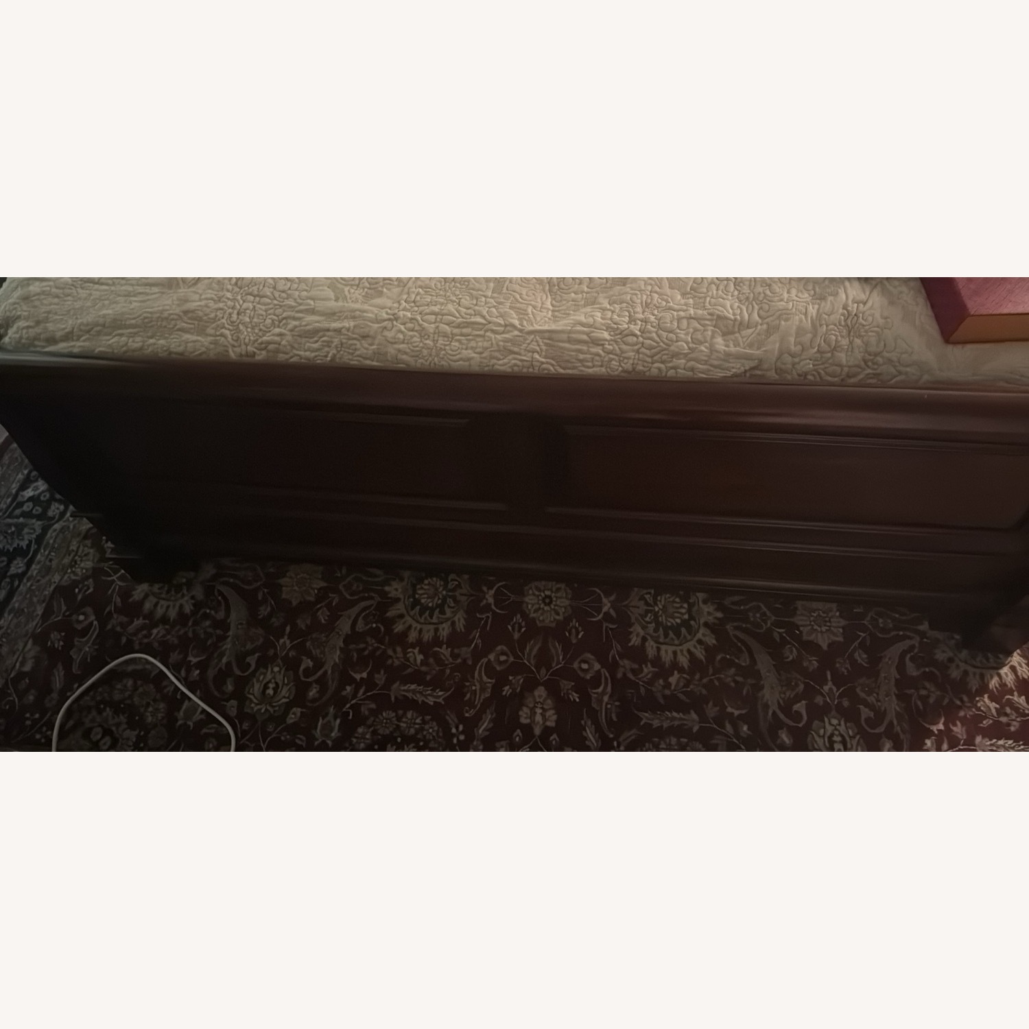 Dark Brown Wood King Bed - image-2