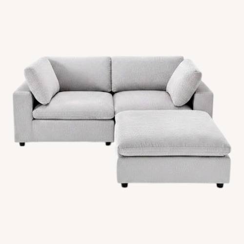 Used Odai 77.2'' Wide 3 - Piece Chenille Sectional Loveseat Sofa With Ottoman for sale on AptDeco