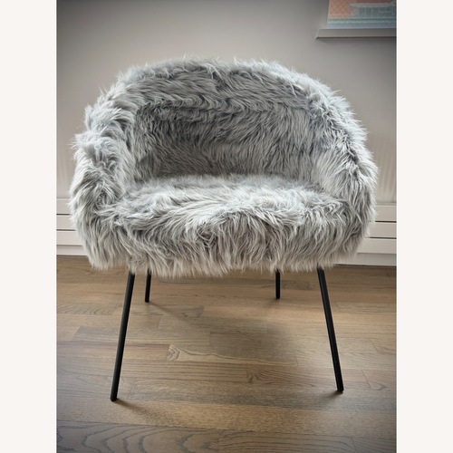 Used Maklaine Faux Fur Accent Chair for sale on AptDeco