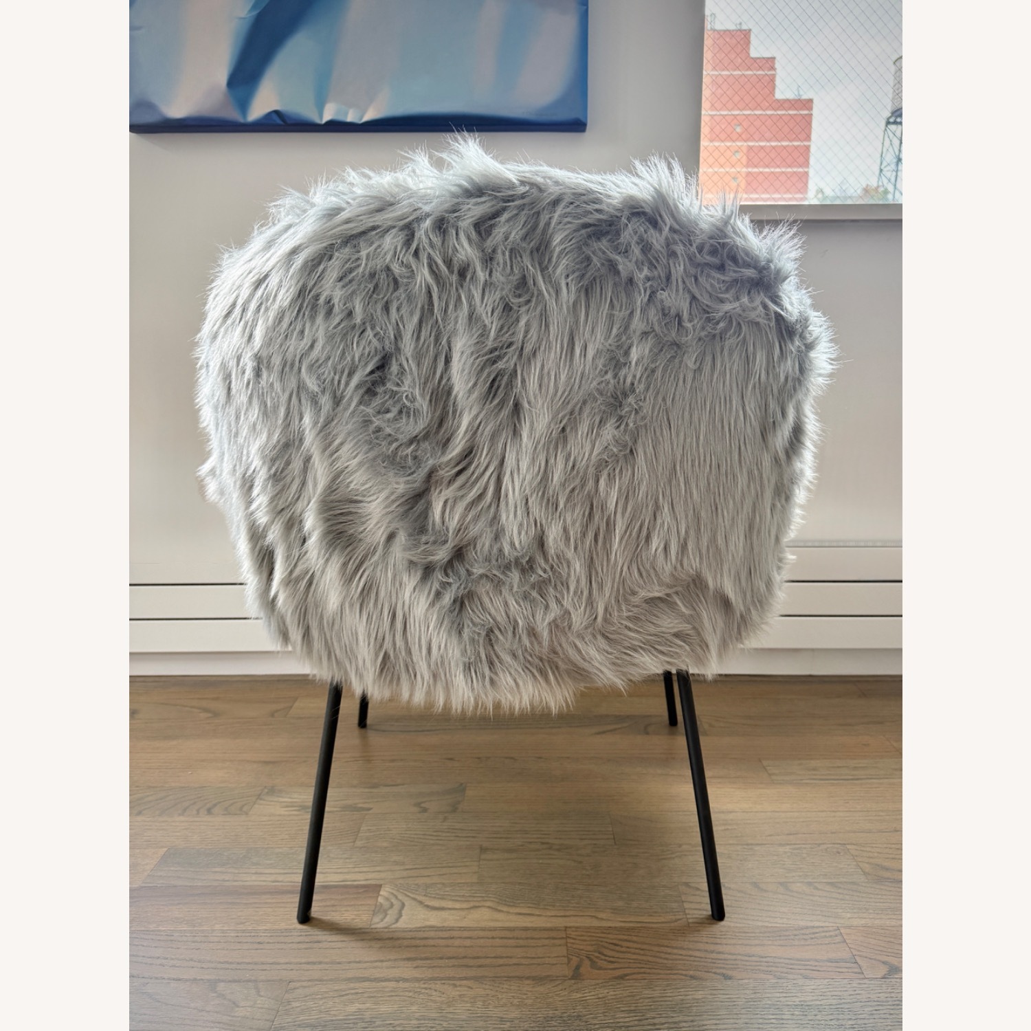 Maklaine Faux Fur Accent Chair - image-3
