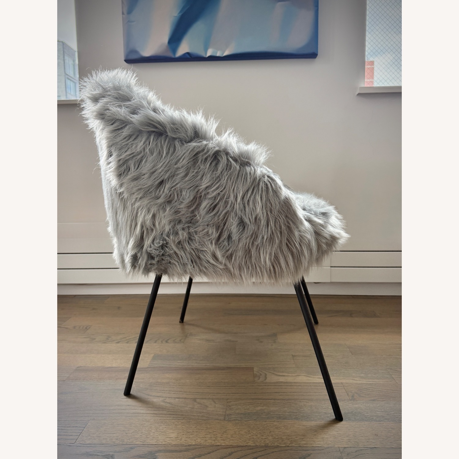 Maklaine Faux Fur Accent Chair - image-2