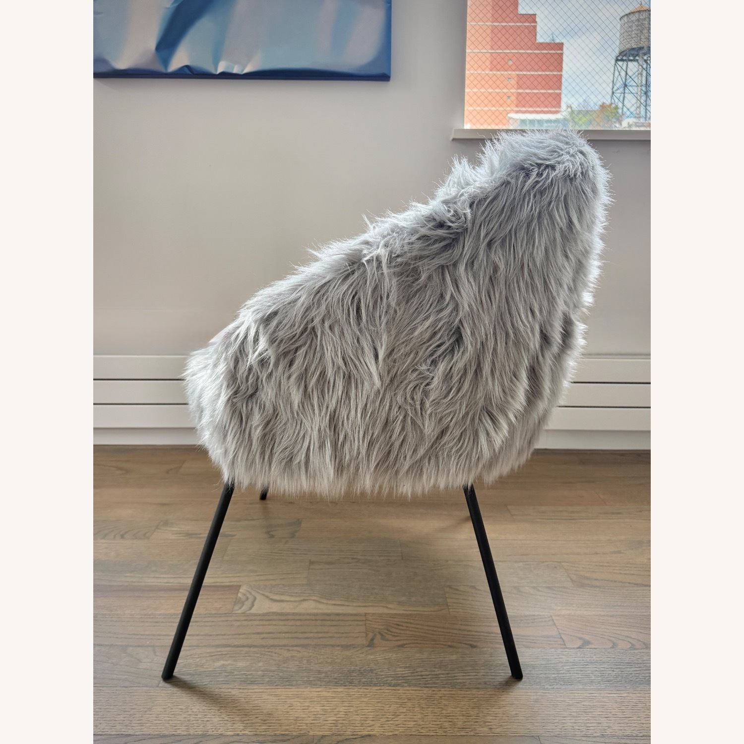 Maklaine Faux Fur Accent Chair - image-4