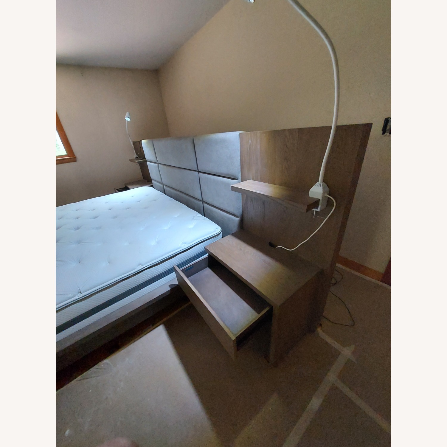 Crate & Barrel Light Brown Wood King Bed - image-3
