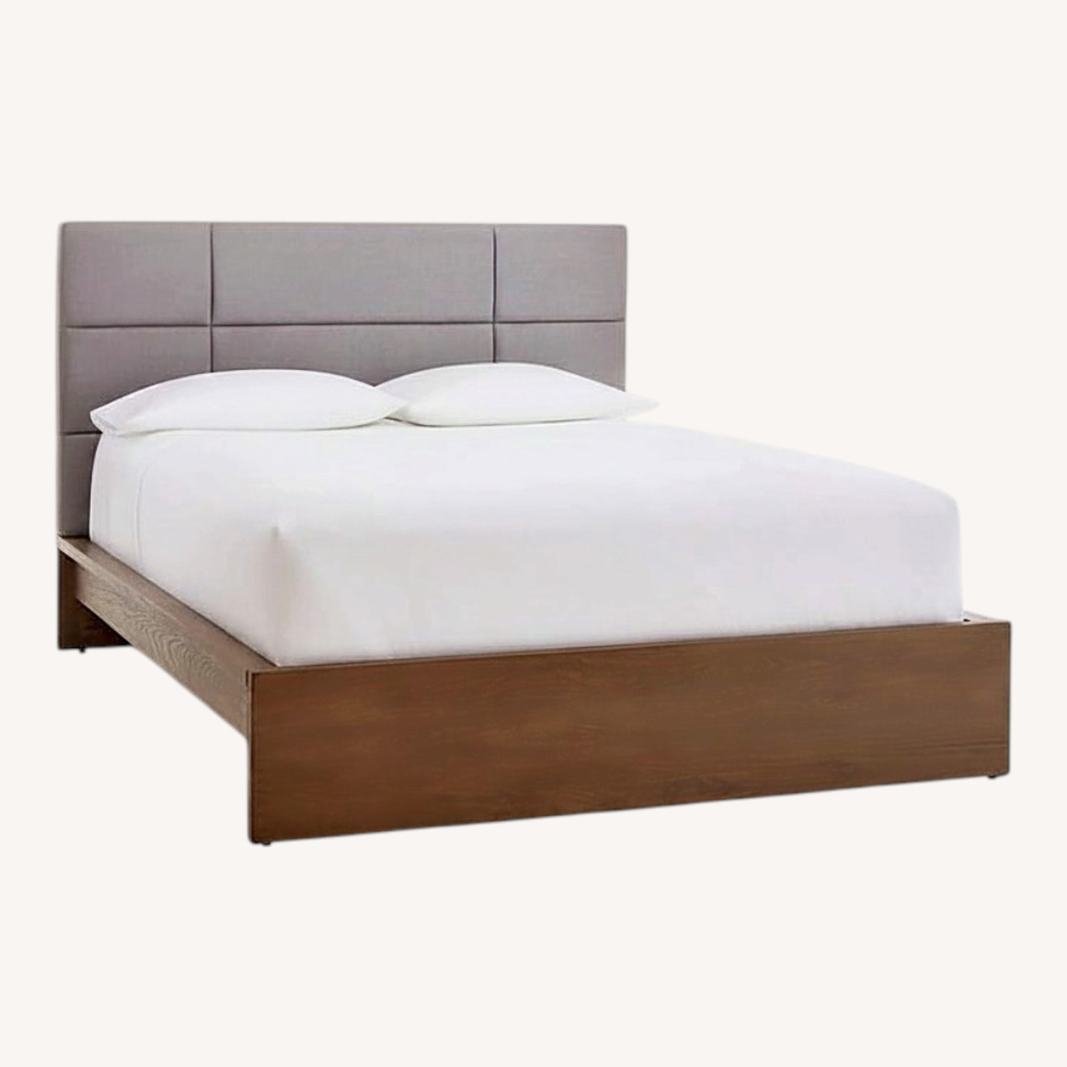 Crate & Barrel Light Brown Wood King Bed - image-0
