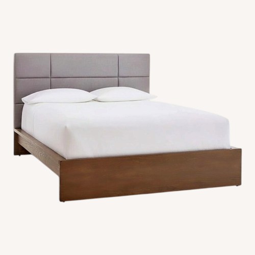 Used Crate & Barrel Light Brown Wood King Bed for sale on AptDeco