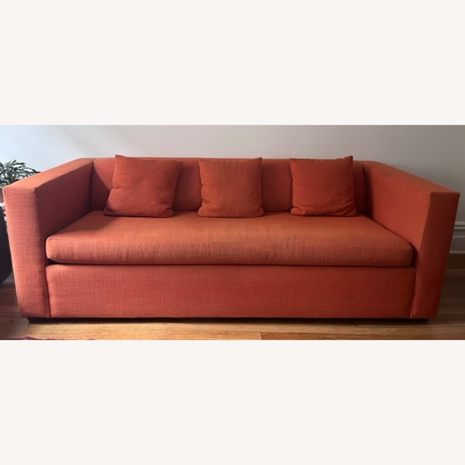 Blu Dot Mono Orange Fabric Sleeper Sofa - image-1