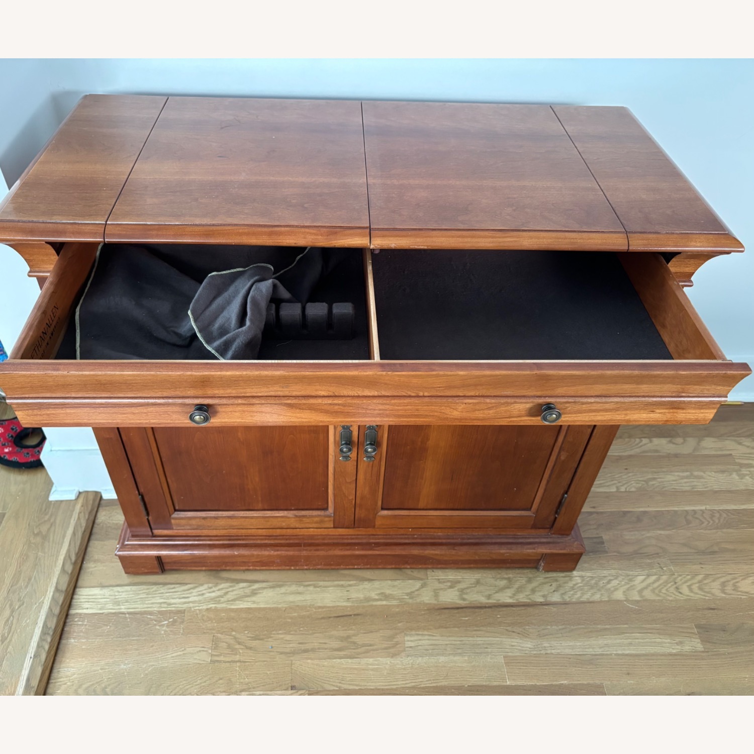 Ethan Allen Dark Brown Wood Buffet/Serving table - image-2