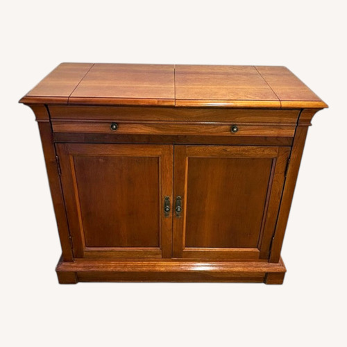 Used Ethan Allen Dark Brown Wood Buffet/Serving table for sale on AptDeco