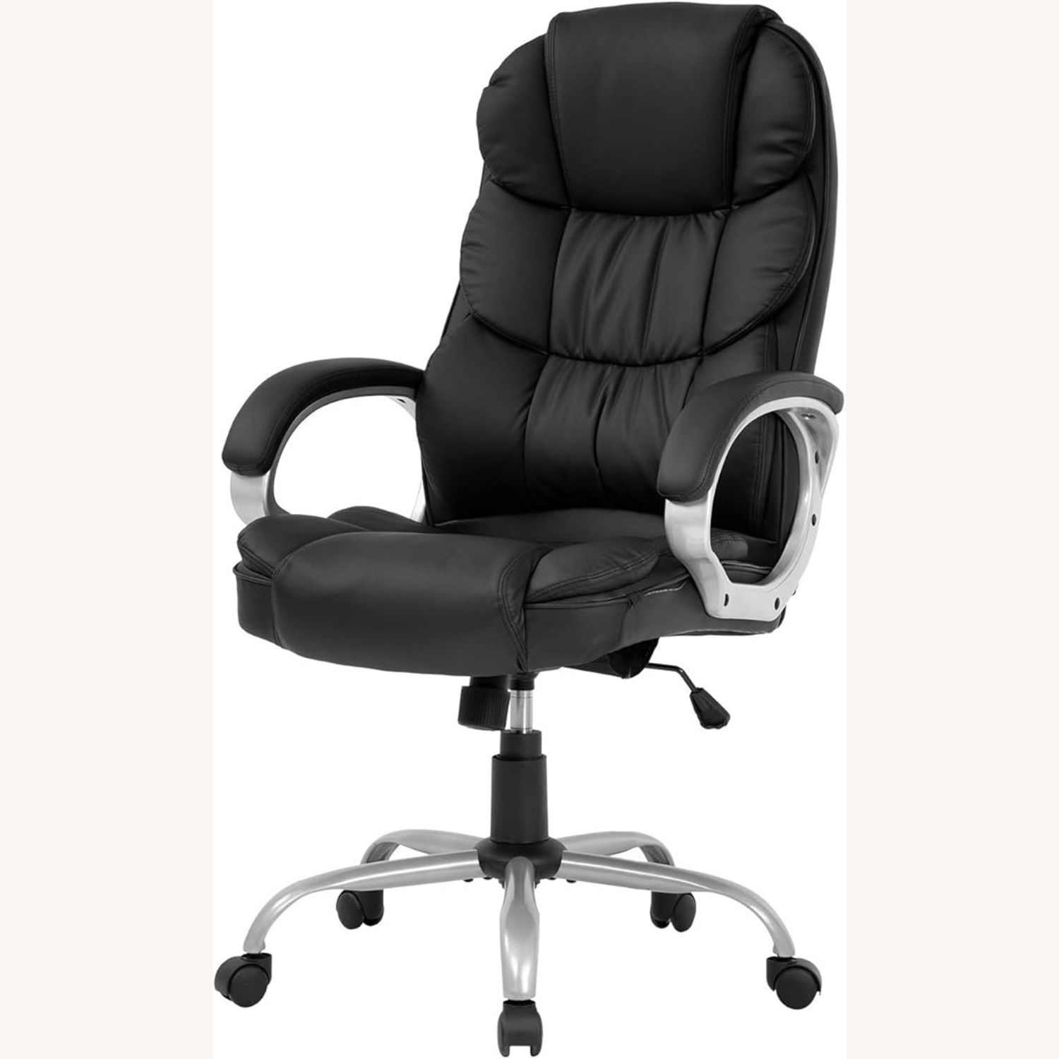 Black Leather Office Chair - image-5