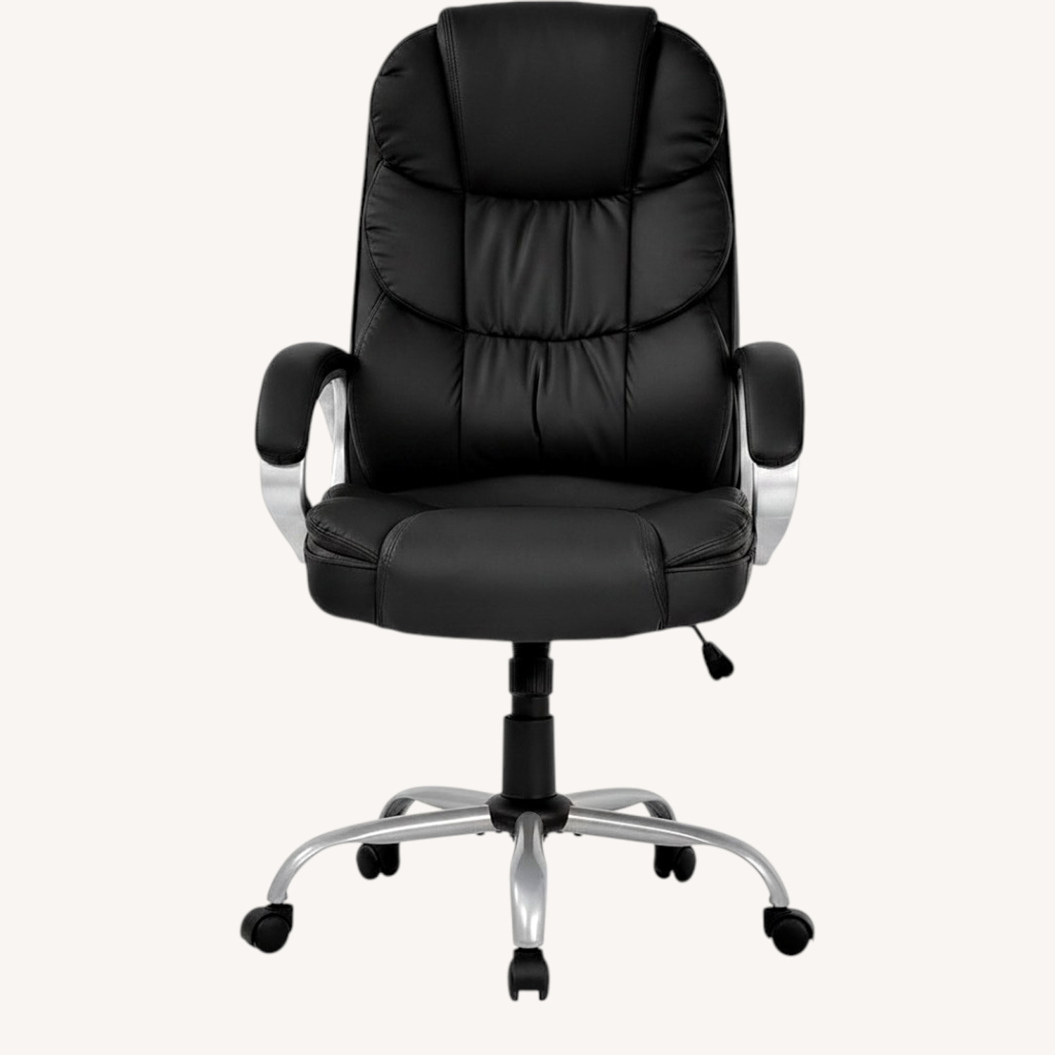 Black Leather Office Chair - image-0