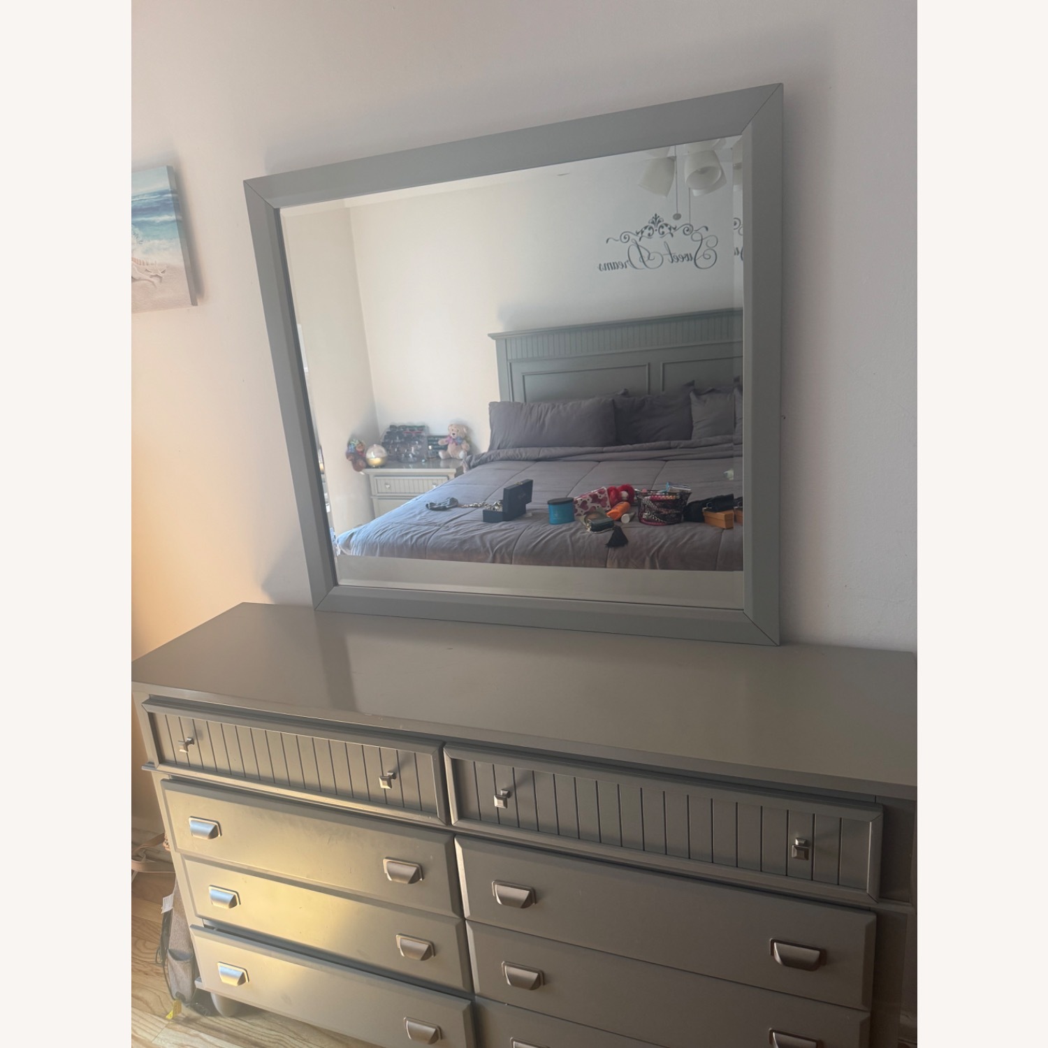 Spencer Gray 8 Drawer Dresser & Mirror - image-3