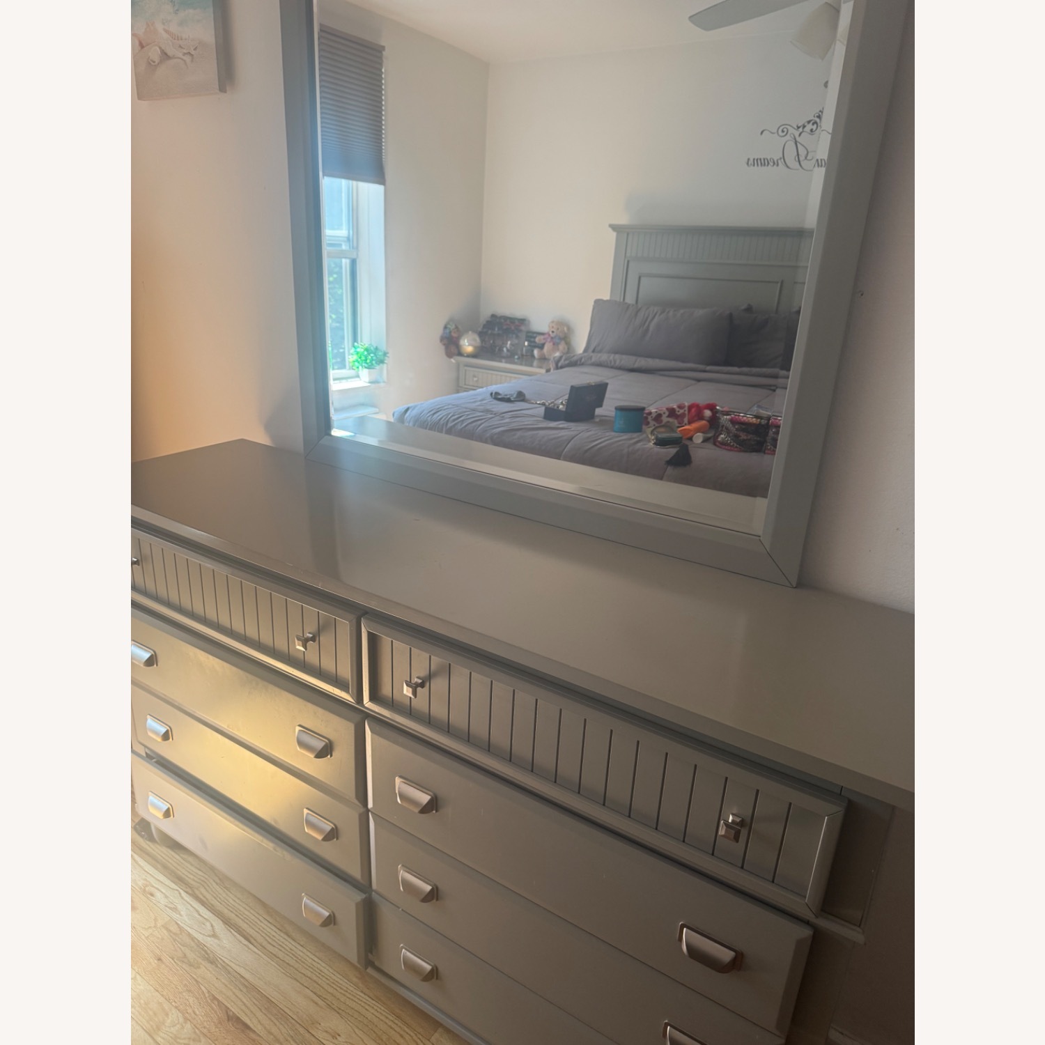 Spencer Gray 8 Drawer Dresser & Mirror - image-1